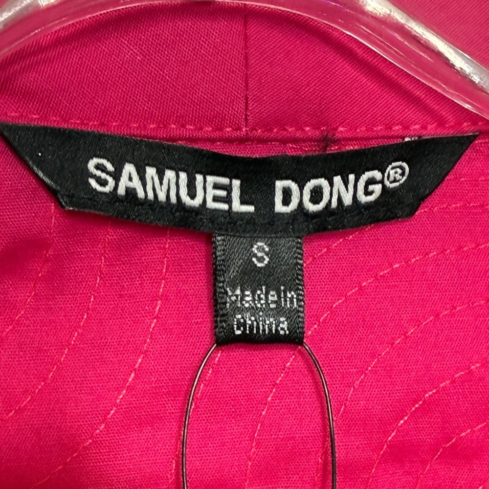 Samuel Dong Rosette Appliquéd Design Double Zip Top Pink NWT - Picture 3 of 9